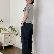 MUAHMAUH - ONE POCKET CARGO WIDE BANDING PANTS 3 COLORS