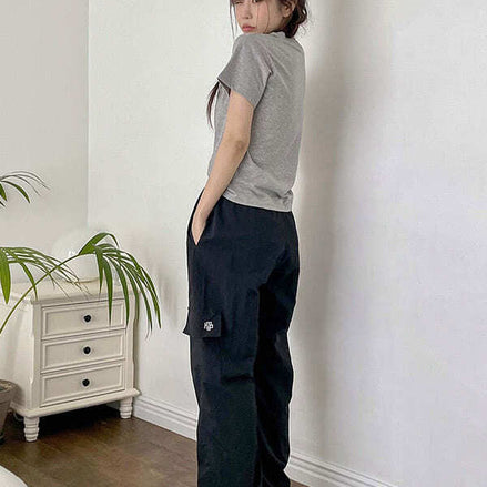 MUAHMAUH - ONE POCKET CARGO WIDE BANDING PANTS 3 COLORS