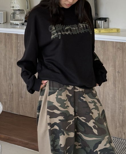 KR CAMO AFTER SWEATSHIRT (BLACK)
