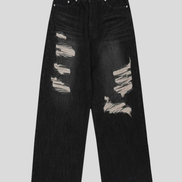 [KARINA同款] Rock Cake - Faye Damage Jeans (BLACK)