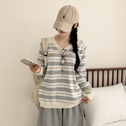 KR STRIPED COLLAR KNIT TOP (3 COLORS)