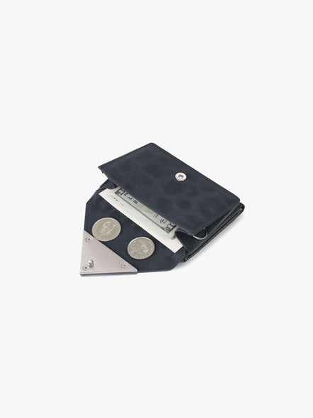 TRIANGLE TRIPLE WALLET (LEOPARD NAVY)