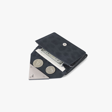 TRIANGLE TRIPLE WALLET (LEOPARD NAVY)