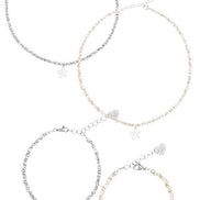 Almost Blue - PEBBLE BEADS FLOWER NECKLACE / BRACELET|2COLORS