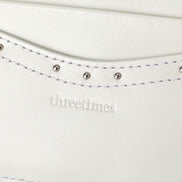 THREE TIMES - Classic stud card holder (Ivory)
