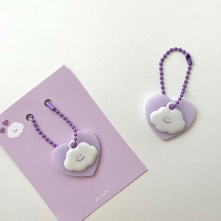Skyfolio - cloud keyring purple