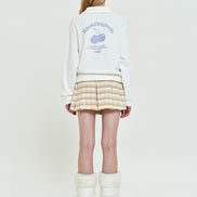 KIRSH - CHERRY ARCH CROP HALF ZIP UP [WHITE]