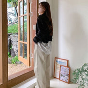(現貨) muahmuah - cotton wide pants (beige)