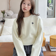 muahmuah - STITCH LOGO ROUND KNIT (CREAM)