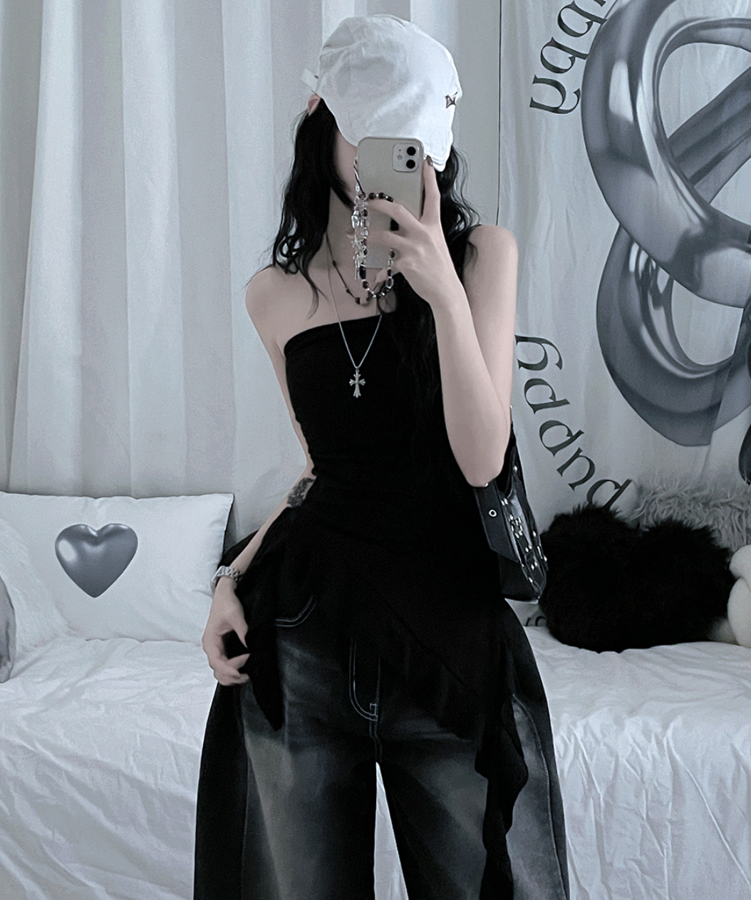KR HIP RUFFLE TOP TUBE (3 COLORS)
