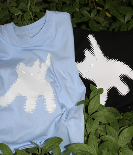 AEAE - FLASHED CATS EYE CROP T-SHIRTS [SKYBLUE]