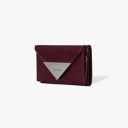 CRINKLE TRIANGLE TRIPLE WALLET (DEEP CHERRY)