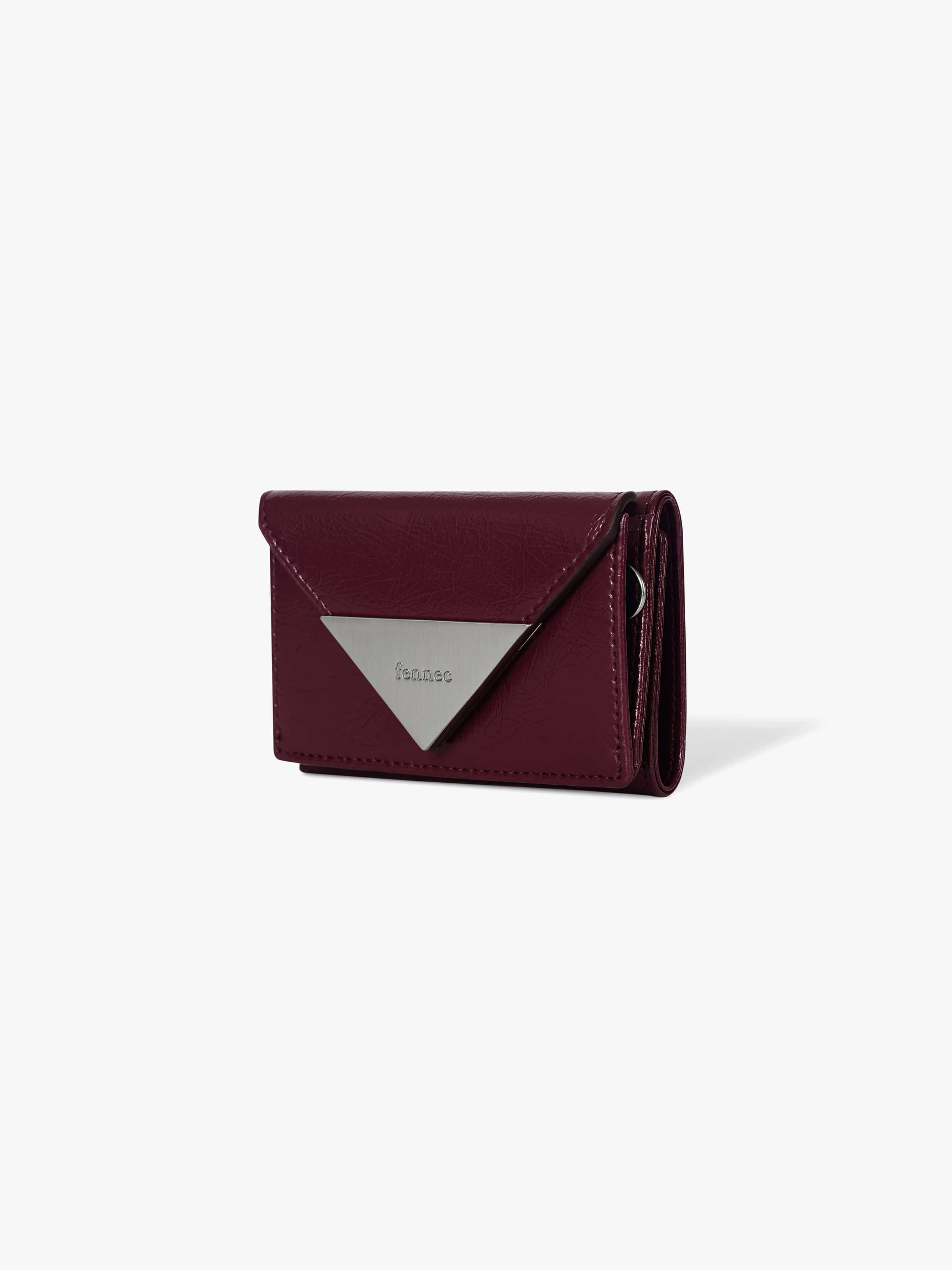 CRINKLE TRIANGLE TRIPLE WALLET (DEEP CHERRY)