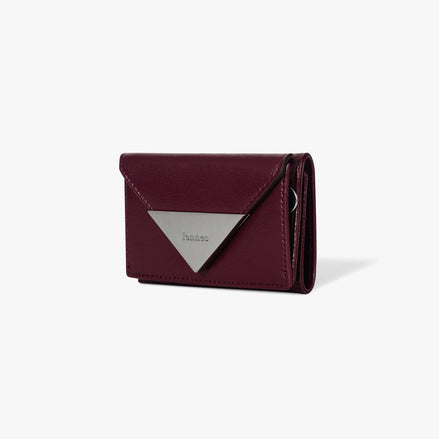 CRINKLE TRIANGLE TRIPLE WALLET (DEEP CHERRY)
