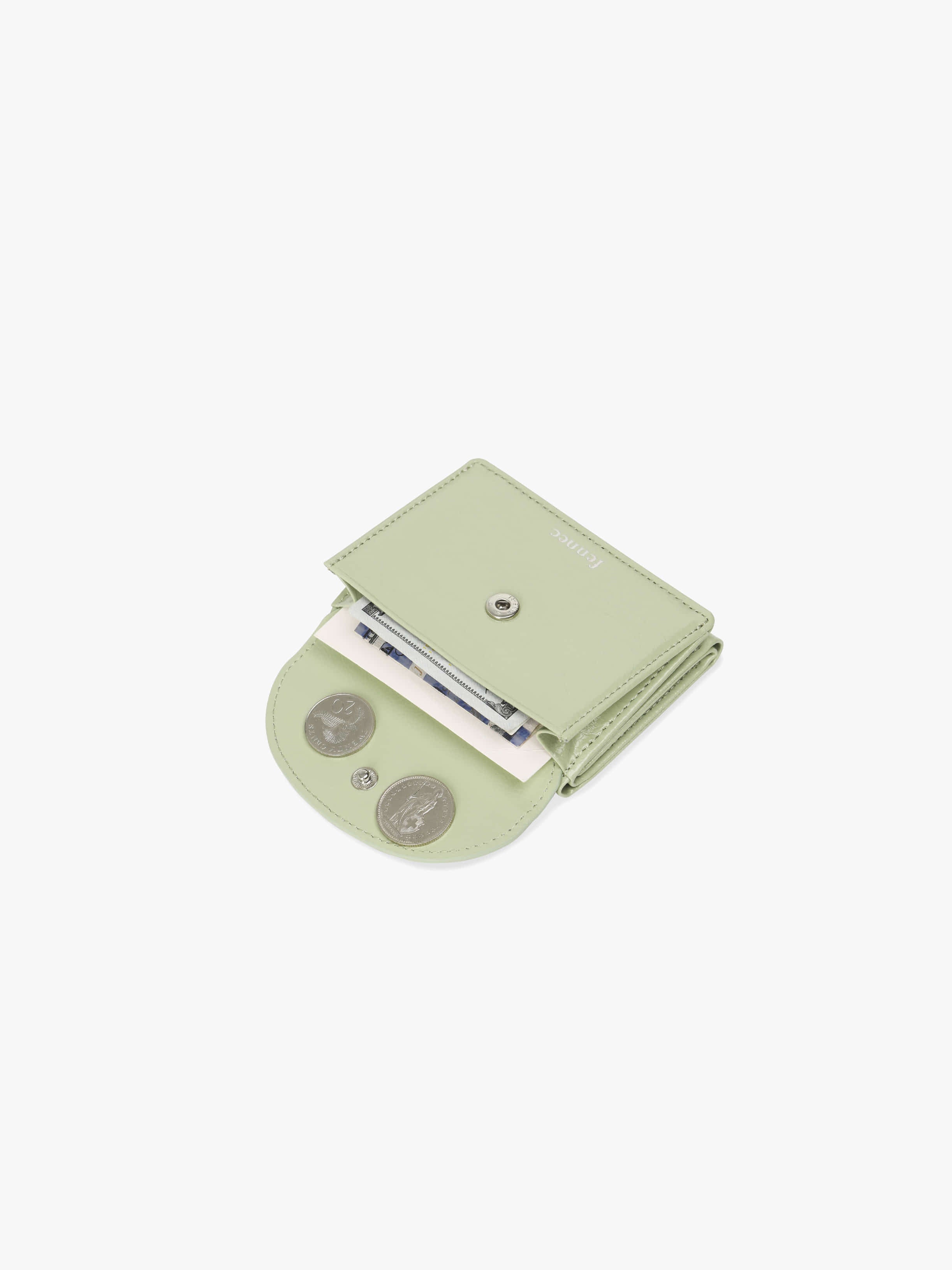 CRINKLE HALFMOON MINI WALLET (PISTACHIO)