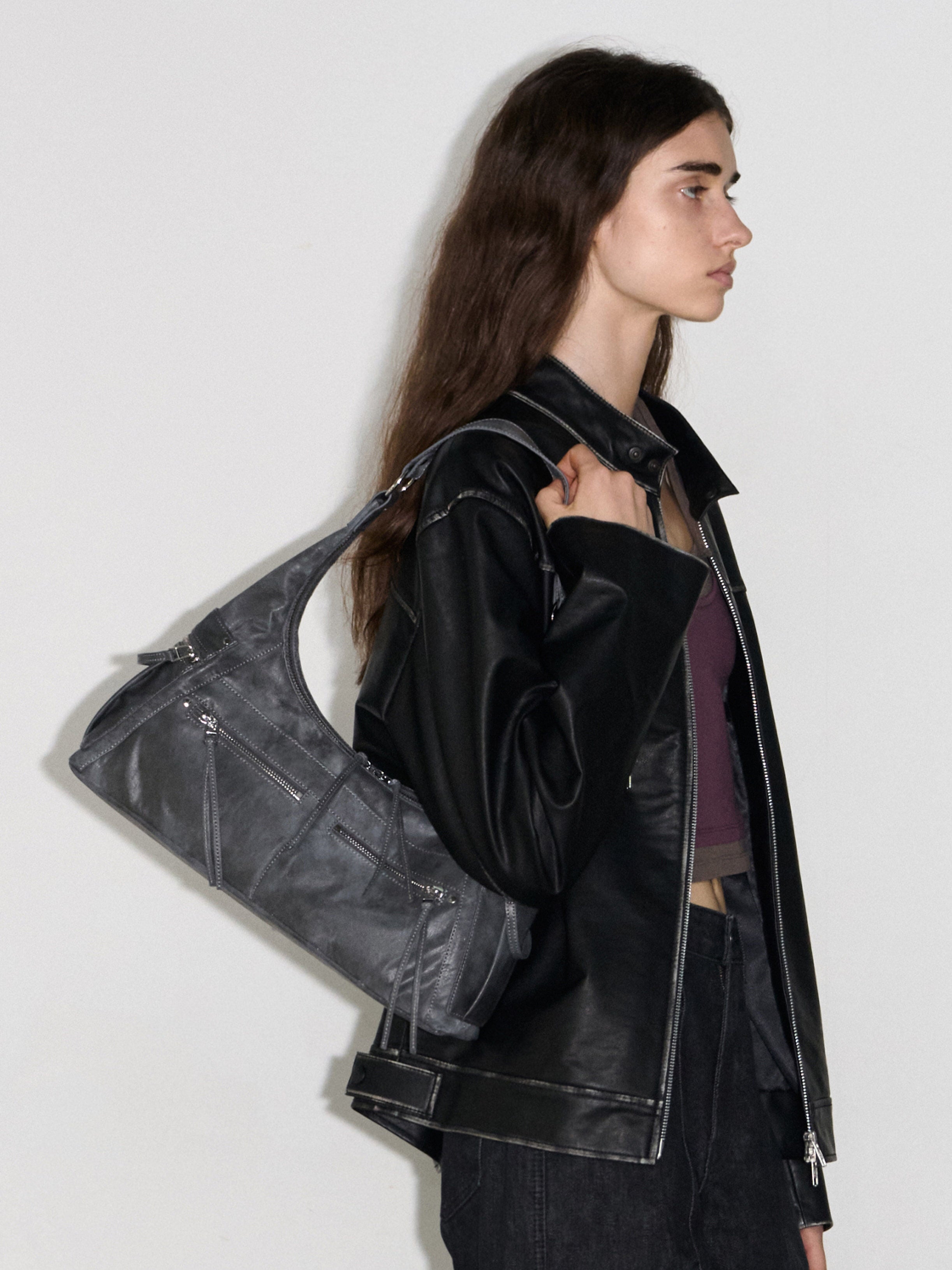 READY HOBO BAG (METAL GREY)