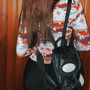 LOTSYOU -NOSTALGIA CHUBBY BACKPACK (BLACK) [JENNIE同款]