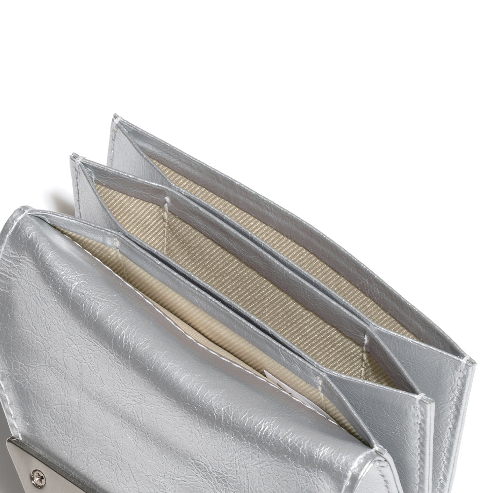 CRINKLE TRIANGLE ACCORDION POCKET (SILVER)