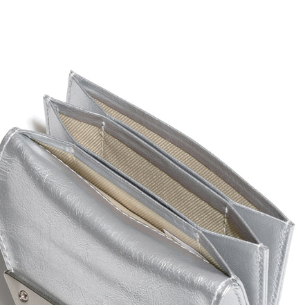 CRINKLE TRIANGLE ACCORDION POCKET (SILVER)