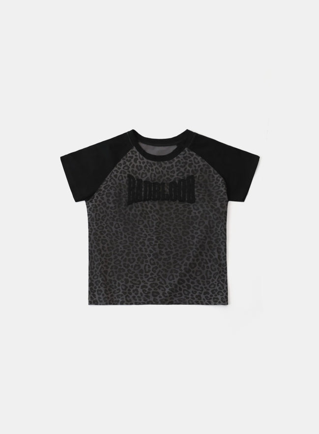 bad blood - Contrast short sleeve (Black Leopard)