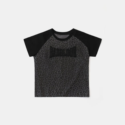 bad blood - Contrast short sleeve (Black Leopard)