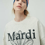 MARDI MERCREDI -  SWEATSHIRT FLOWERMARDI_OATMEAL BLACK