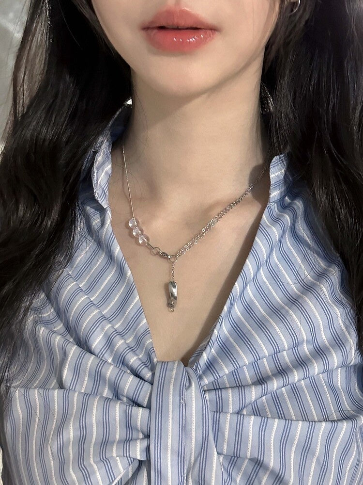OFUSE - aqua necklace (clear)