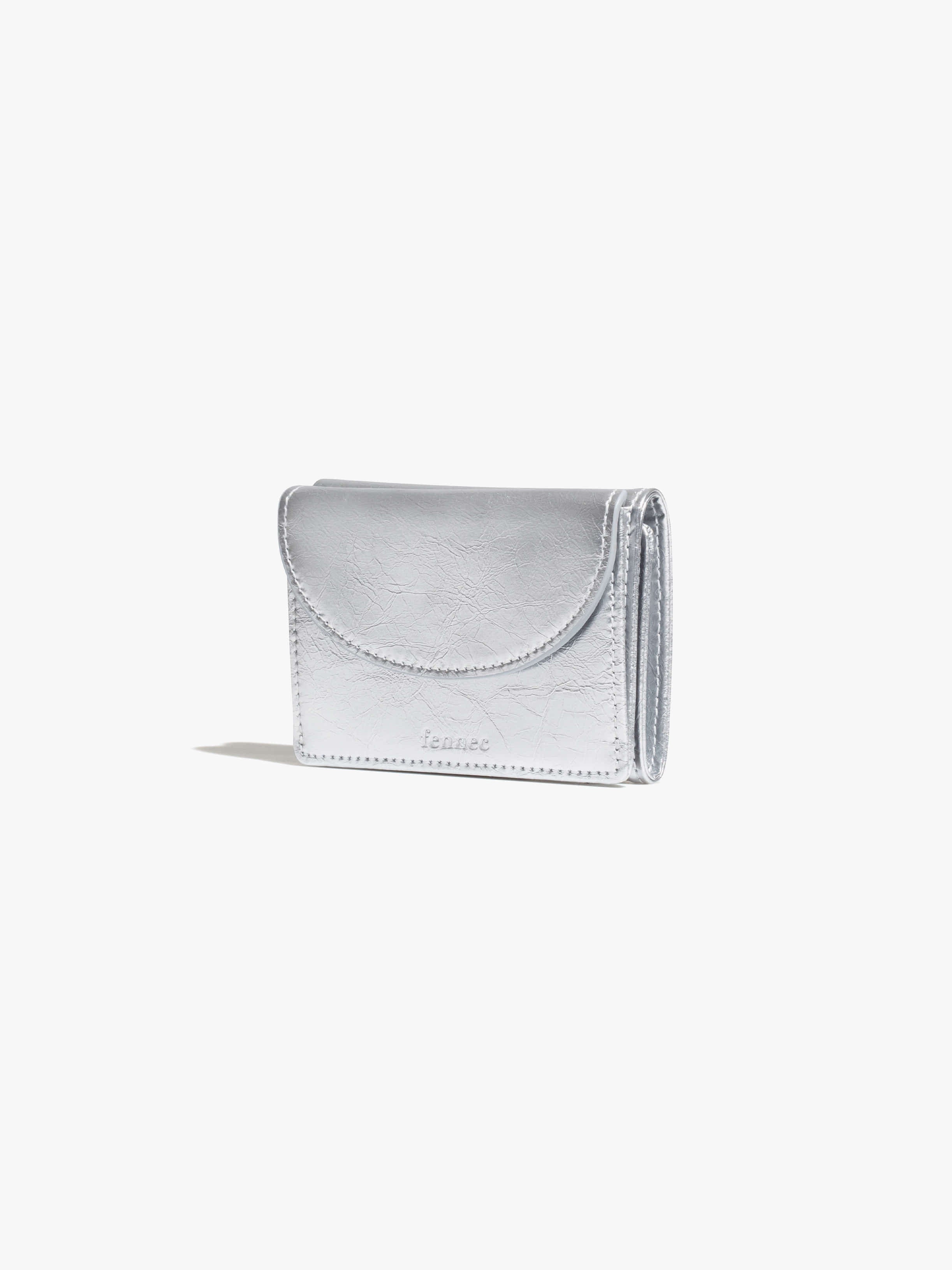 CRINKLE HALFMOON MINI WALLET (SILVER)