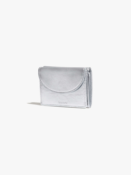 CRINKLE HALFMOON MINI WALLET (SILVER)