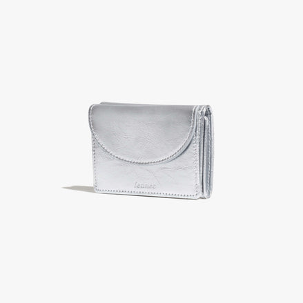 CRINKLE HALFMOON MINI WALLET (SILVER)