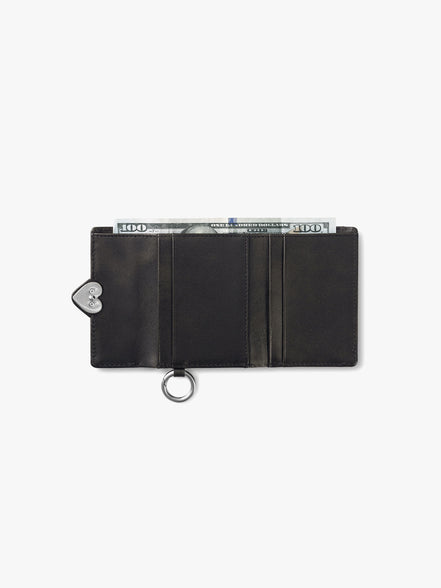 HEARTY FLAP WALLET with O-RING (BROWN)