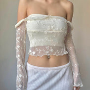 TH FLOWER LACE TOP (WHITE)