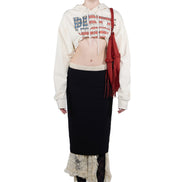 SCULPTOR - Glitter Flag Crop Hoodie (Raw)