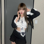 [NIGNING同款] Peekaboo Lowrise Skort Black Pin Stripe [NIGNING同款]