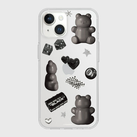 THE NINE MALL - black objet sticker 透明軟殼