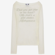 [jennie同款] lettering sheer long sleeve (white)