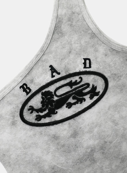 Bad Blood - Liner Patch One Shoulder Tank (Washed White)
