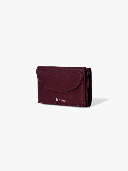 CRINKLE HALFMOON MINI WALLET (DEEP CHERRY)