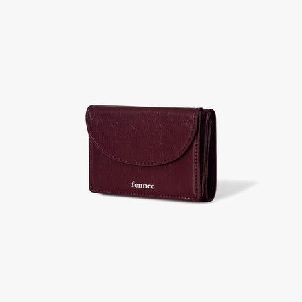 CRINKLE HALFMOON MINI WALLET (DEEP CHERRY)