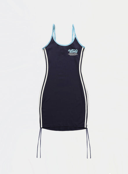 (現貨) badblood - Vintage Logo String Mini Dress - Navy