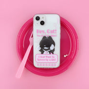 THE NINE MALL - heart pendant hey cat 透明軟殼