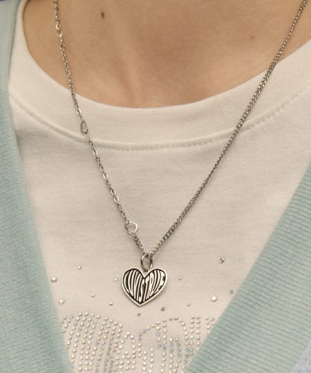 LUVISTRUE - PO HEART NECKLACE(SILVER)
