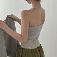 KR STRIPE SLEEVELESS & OVERSIZED SWEATSHIRT SET (3 COLORS)
