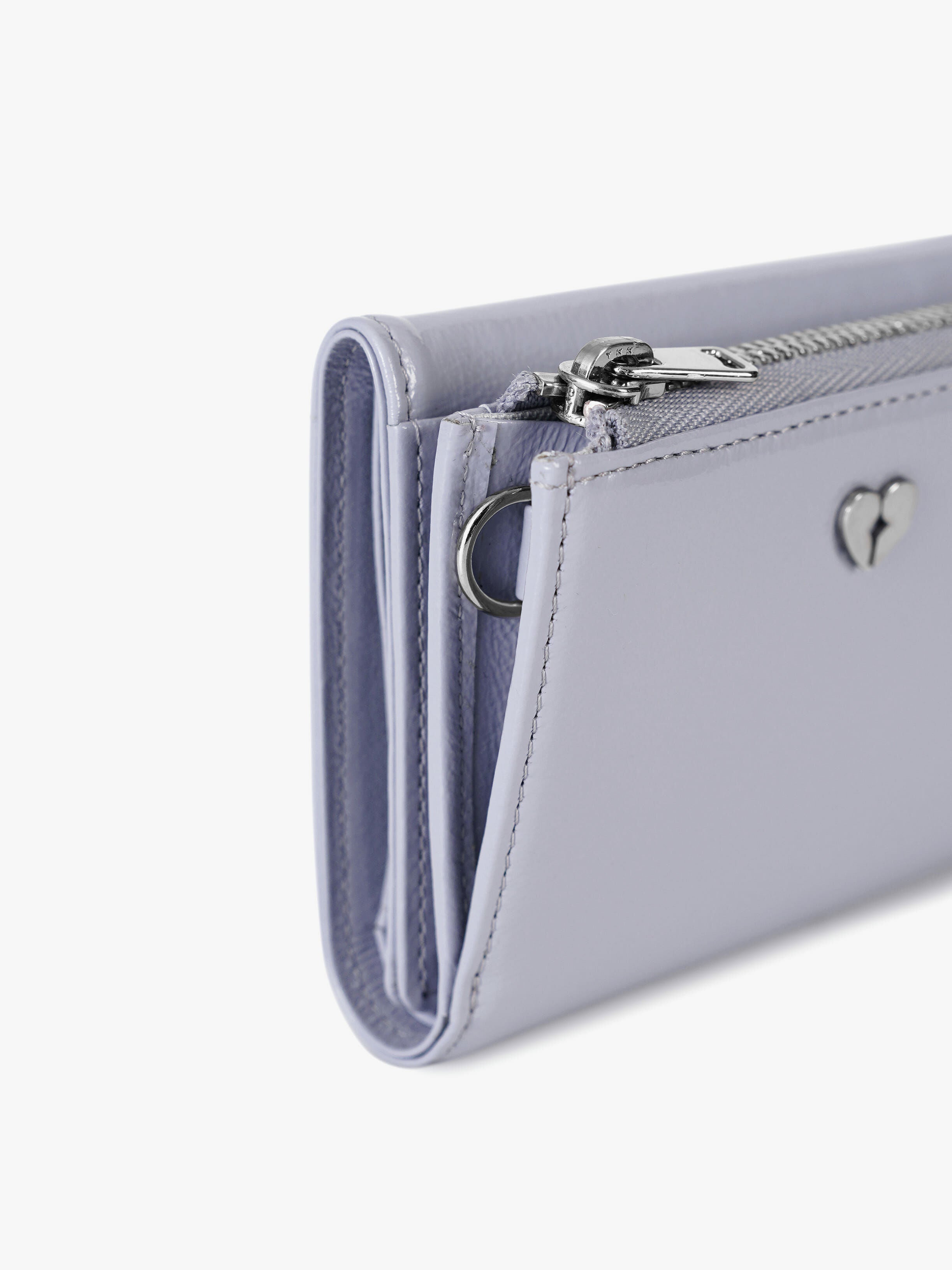 HEARTY ZIPPER WALLET (MISTY LAVENDER)