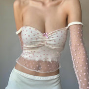TH HEART RIBBON LACE TOP