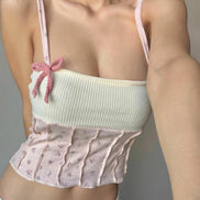 TH FLOWER BOW SLEEVELESS (PINK)
