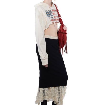 SCULPTOR - Glitter Flag Crop Hoodie (Raw)