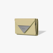 CRINKLE TRIANGLE TRIPLE WALLET (SOFT OLIVE)
