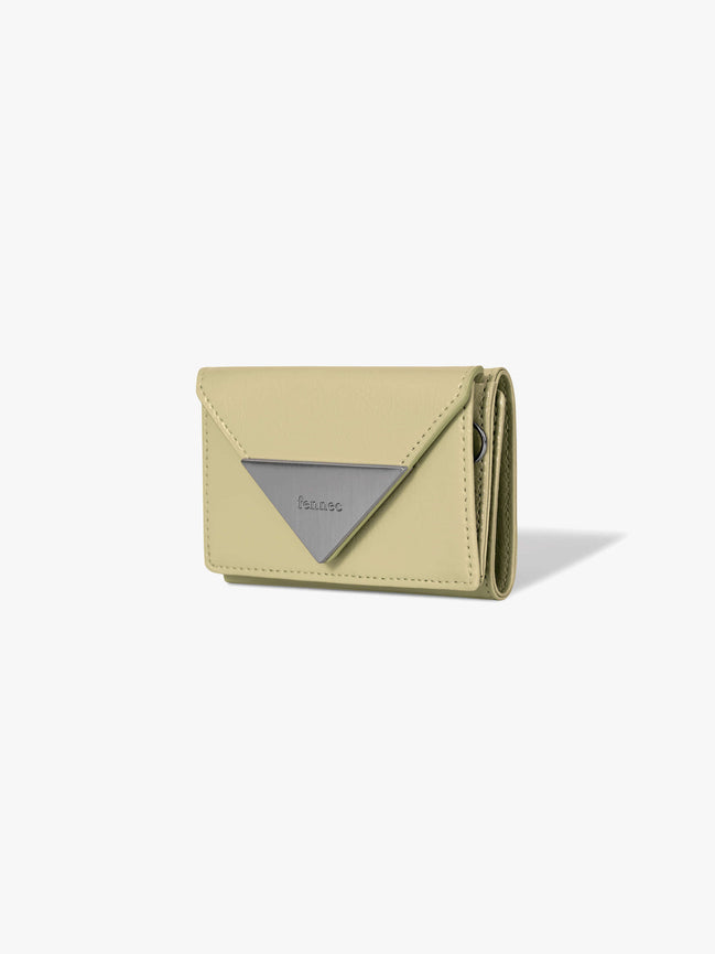 CRINKLE TRIANGLE TRIPLE WALLET (SOFT OLIVE)