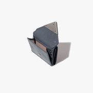 CRINKLE TRIANGLE TRIPLE WALLET (DARK GREY)